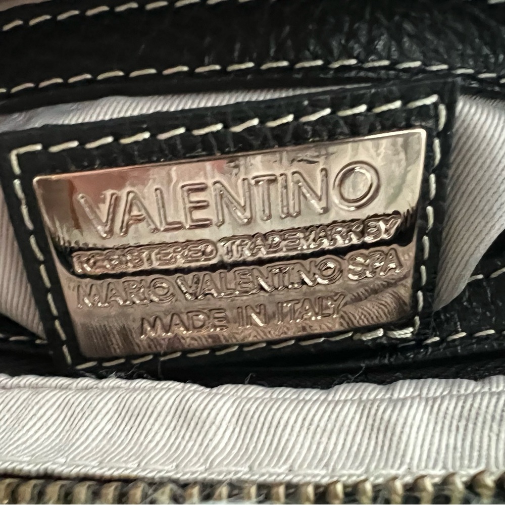 Valentino Black Pebbled Leather Crossbody with Tassel Accent - Picture 6 of 7